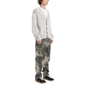 VAYDER Jeans Mens Size 34 Gray Charcoal Tan Wash Cargo Pocket Baggy Luxury $575